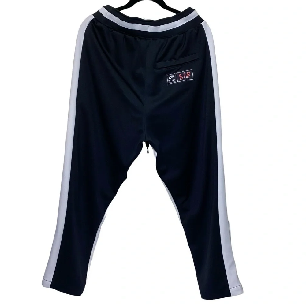 Nike Air Sportswear Track Pants Mens Loose Straight Leg Black White Size Medium
